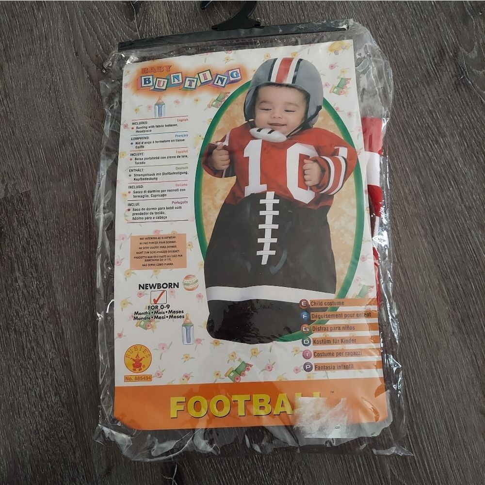 RUBIE'S FOOTBALL PLAYER BABY BUNTING HALLOWEEN COSTUME! Newborn - Picture 2 of 5